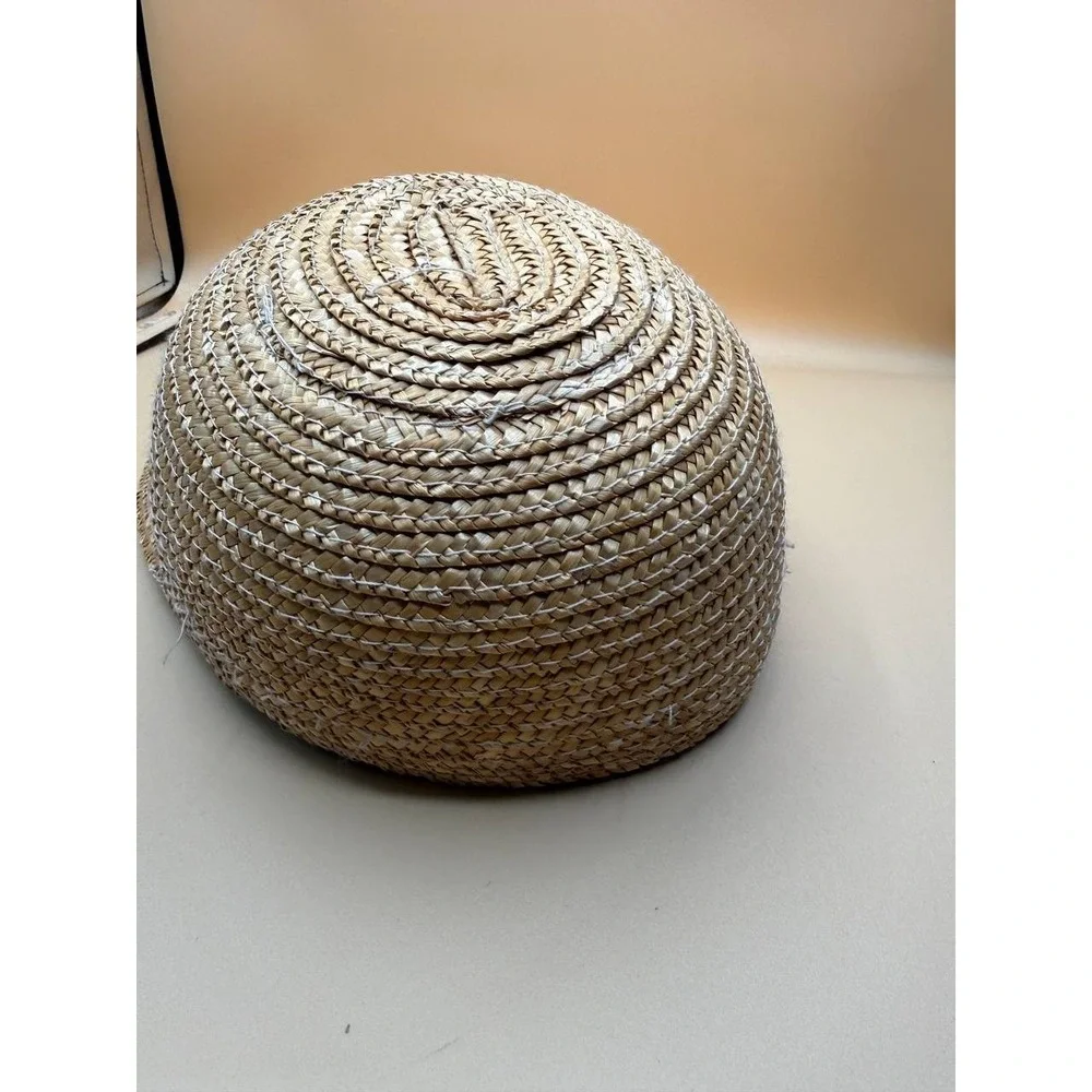 Beige Straw Wide-Brim Sun Hat‎ With Daisy Flowers Summer Beach Resort Cruise